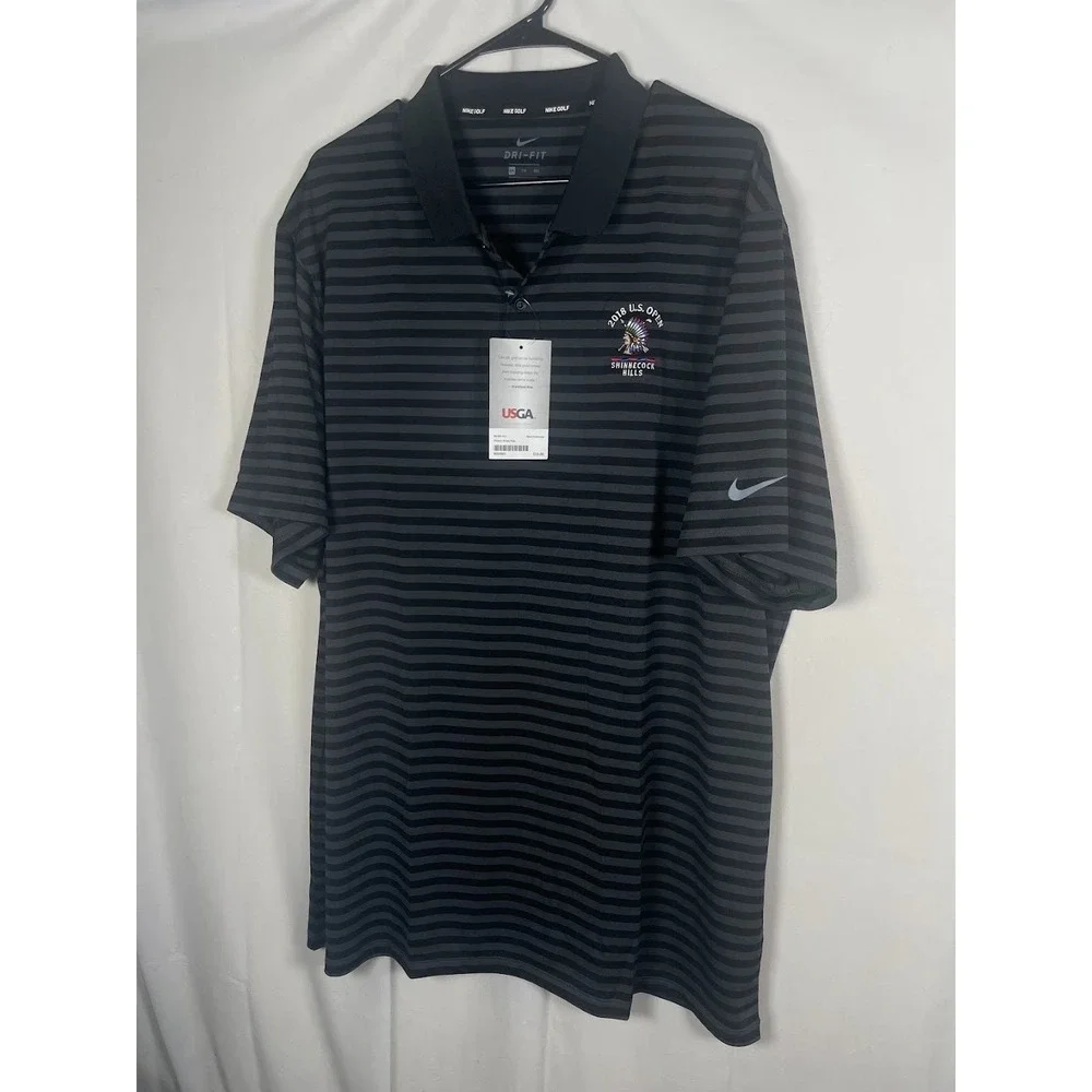 Nike 2018 US Open Shinnecock Hills Polo Shirt Black Size Large NWT Deadstock